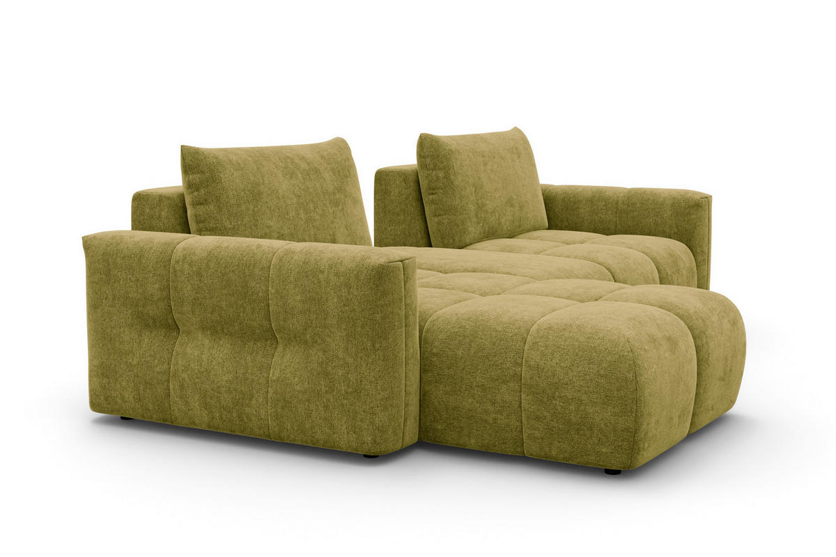 ECKSOFA VERONA 4-Sitzer LINKS, Khaki - Schwarz/Grün, Holz/Textil (282/173cm) - Courtois Laville