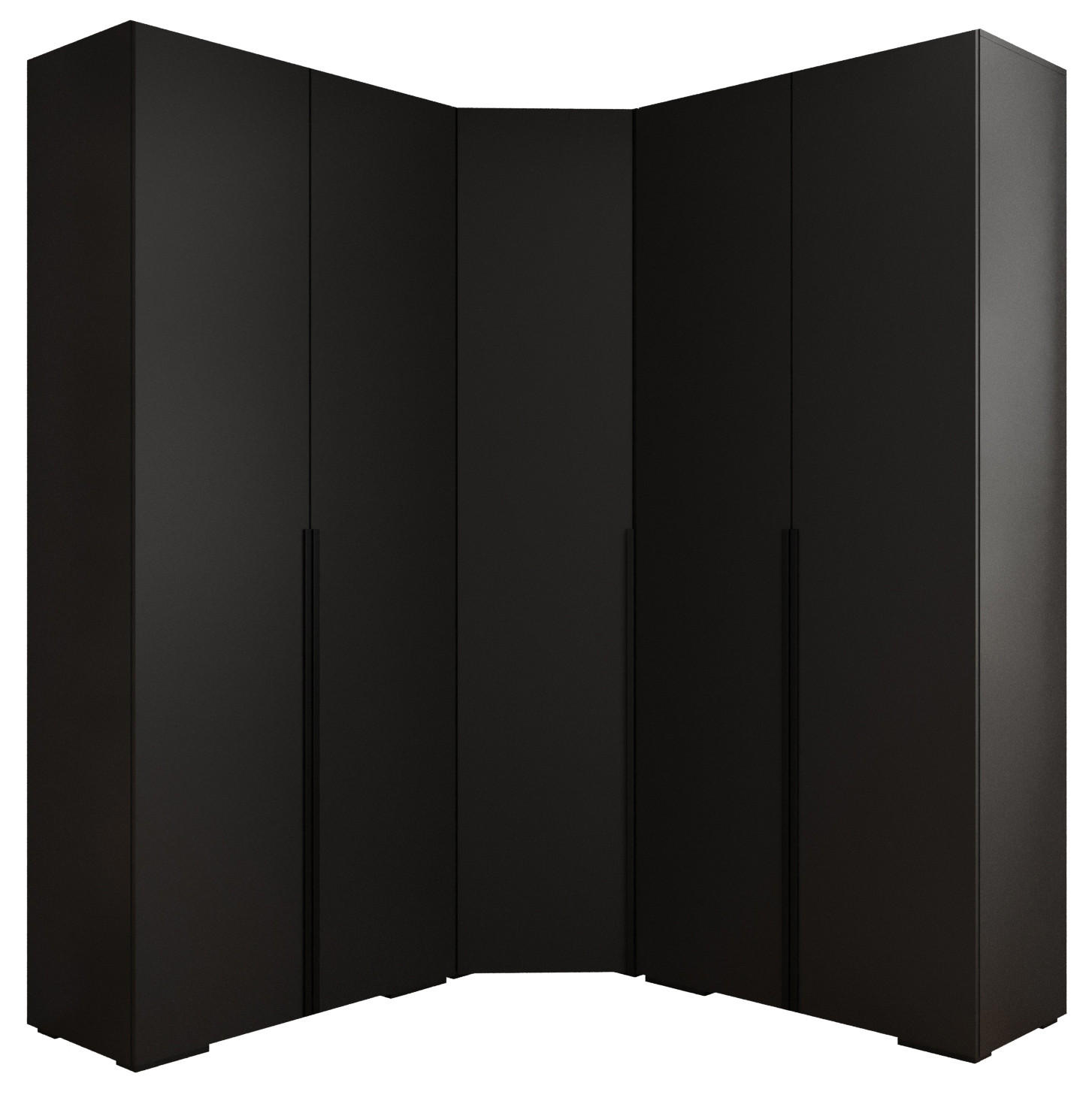 Abiks Möbel Garderoben-Set Schwarz, Schwarz 181.7x236.7x47 cm
