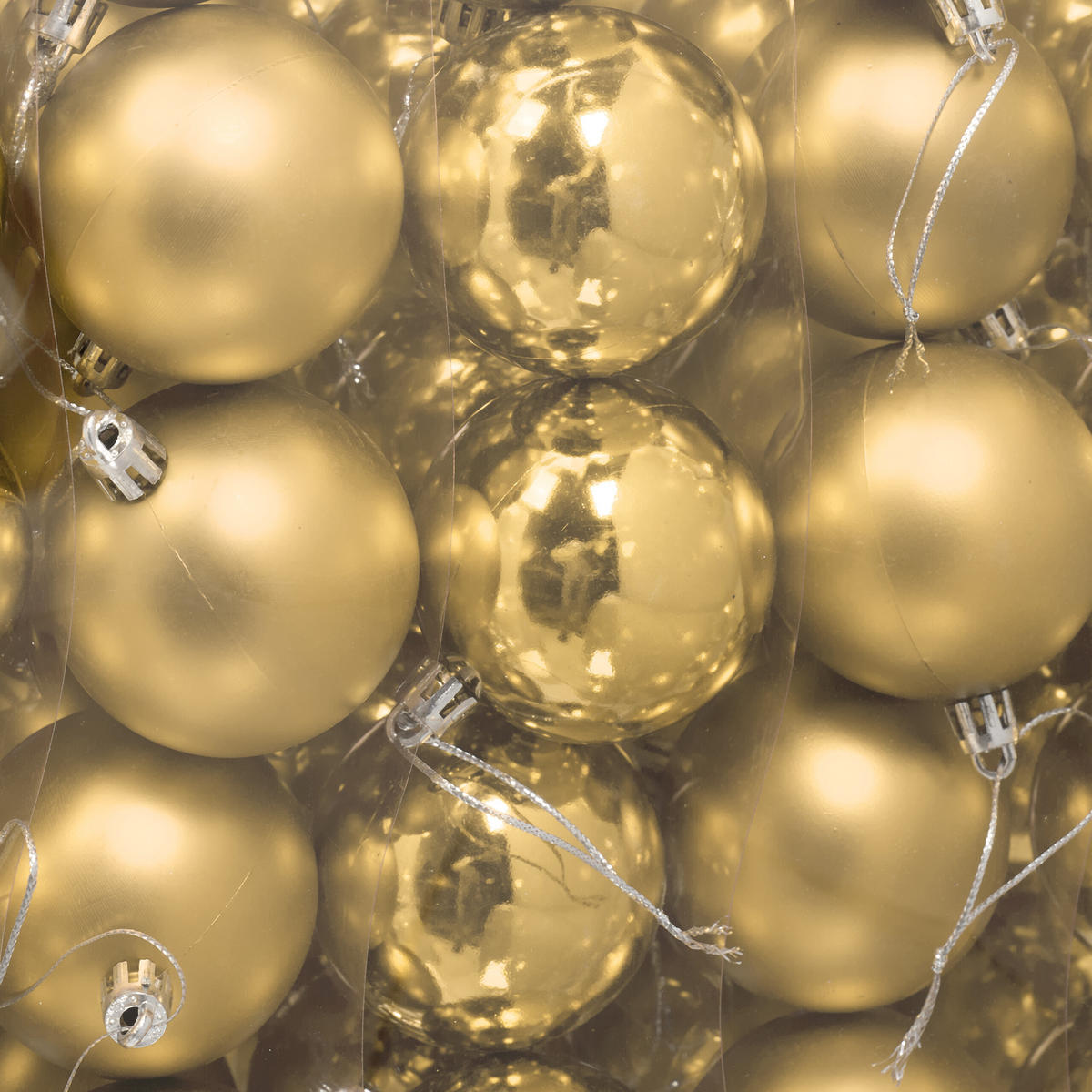 50XWEIHNACHTSKUGELN - Goldfarben, Kunststoff (6/7/6cm) - Relaxdays
