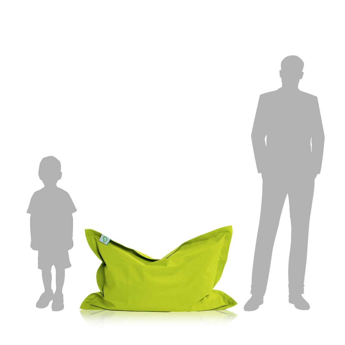 SITZSACK XXL 2er Set "Square" + "BeBi" - Hellgrün, Textil (140/25/180cm) - Green Bean