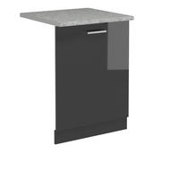 GESCHIRRSPÜLBLENDE R-Line Anthrazit Hochglanz 60 cm , AP Marmor - Schwarz Hochglanz/Anthrazit, Holzwerkstoff (60/81.8/1.6cm) - Vicco