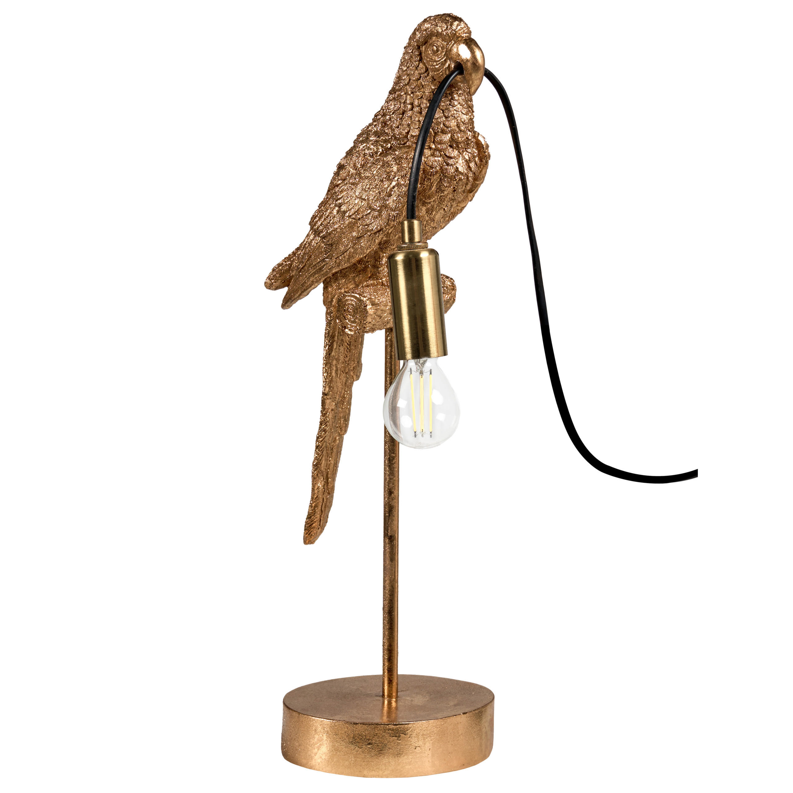 TISCHLAMPE Papagei Gold Sinatra - Messingfarben/Goldfarben, Kunststoff (14/17/46cm) - Beliani