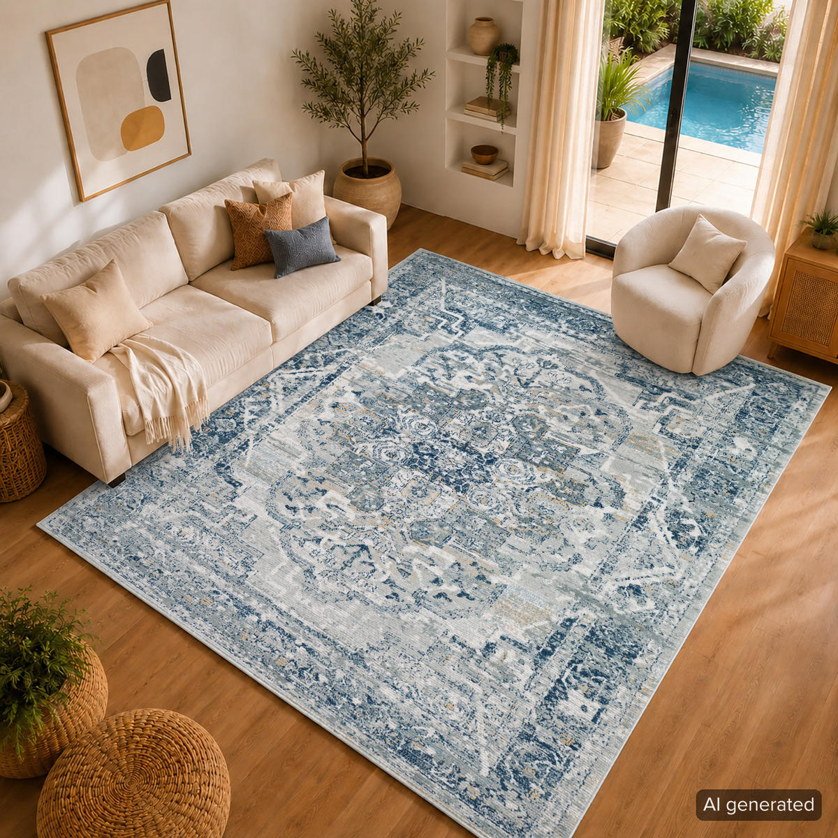 VINTAGE-TEPPICH Isabella 200/275 cm Dunkelblau - Dunkelblau, Textil (200/275cm) - LIVABLISS