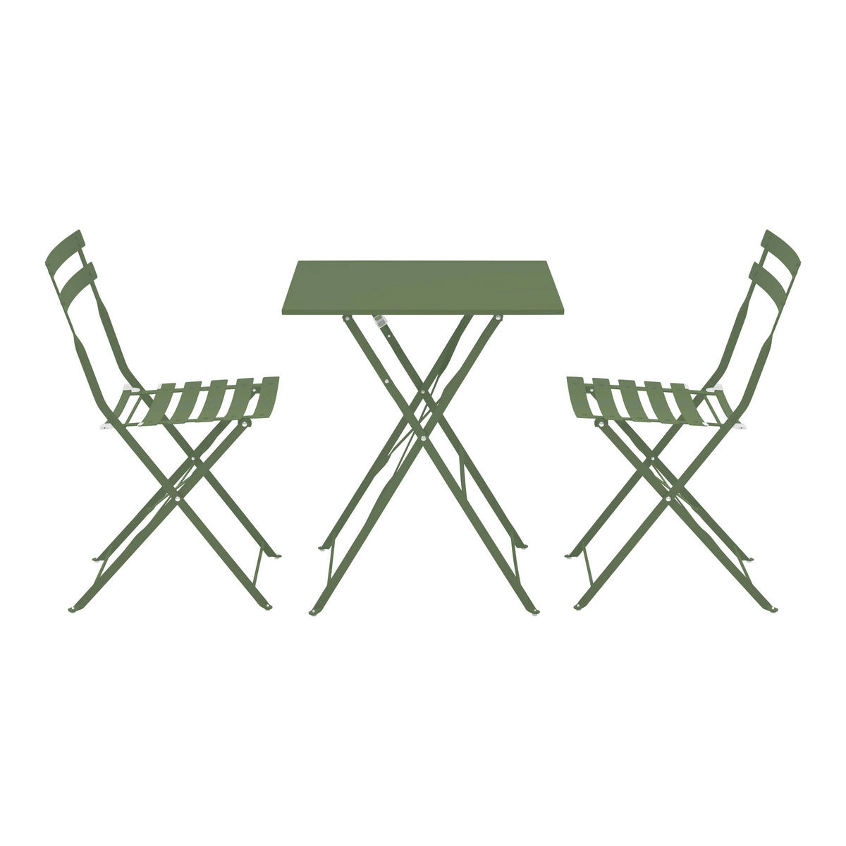 GARTENSET, klappbar, Kaktusgrünen - Grün, Metall - Oviala