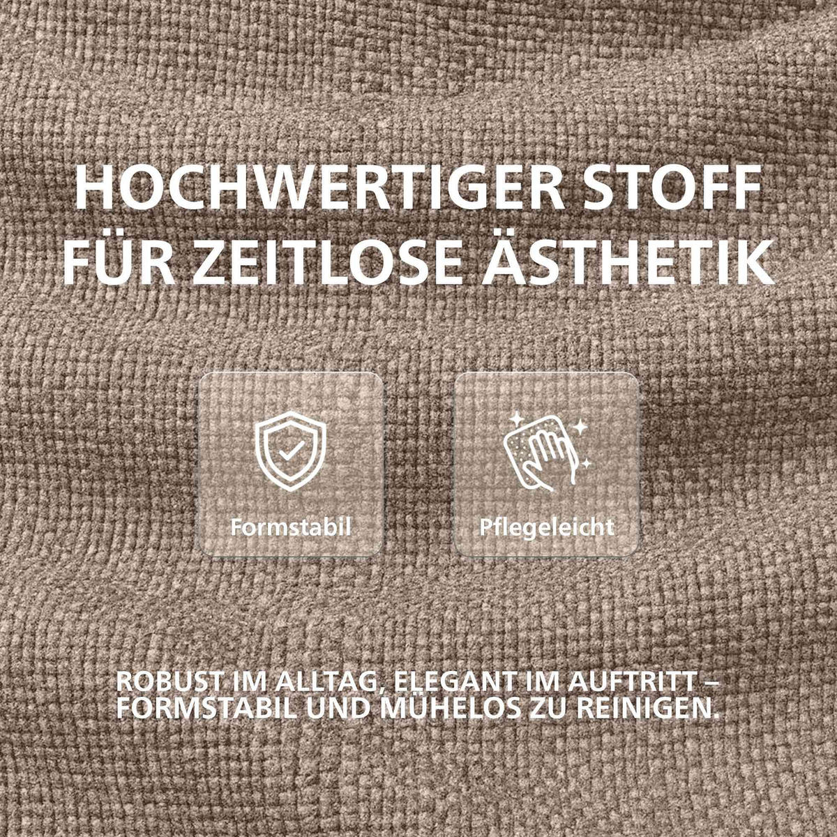 BARHOCKER Stoff Taupe - Taupe/Goldfarben, Textil/Metall (47/85/48cm) - CLP