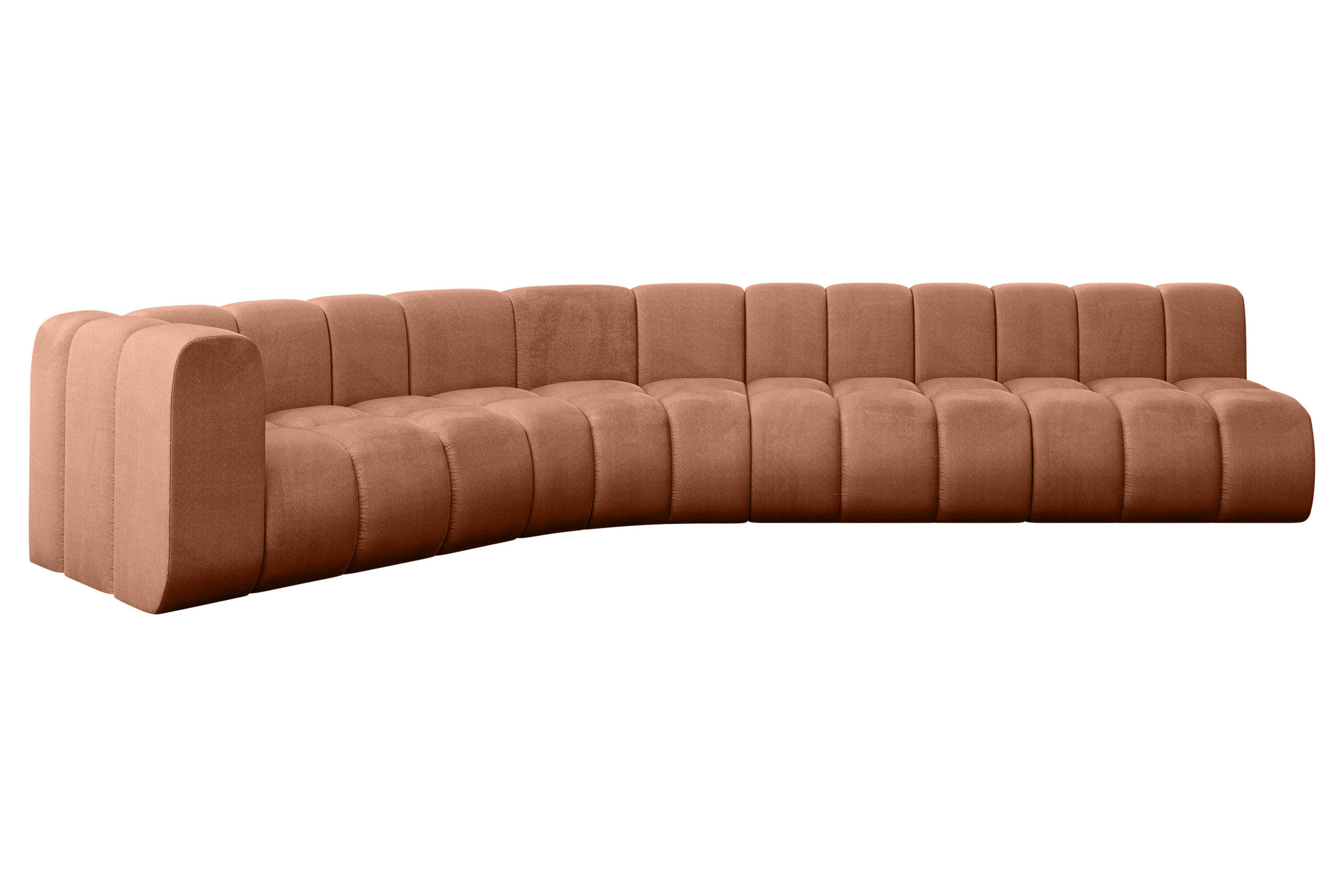 ECKSOFA modulares Sofa Karex-L2 - 399x194x70 cm Apricot - Koralle, Holzwerkstoff/Textil (399/194cm) - ALTDECOR