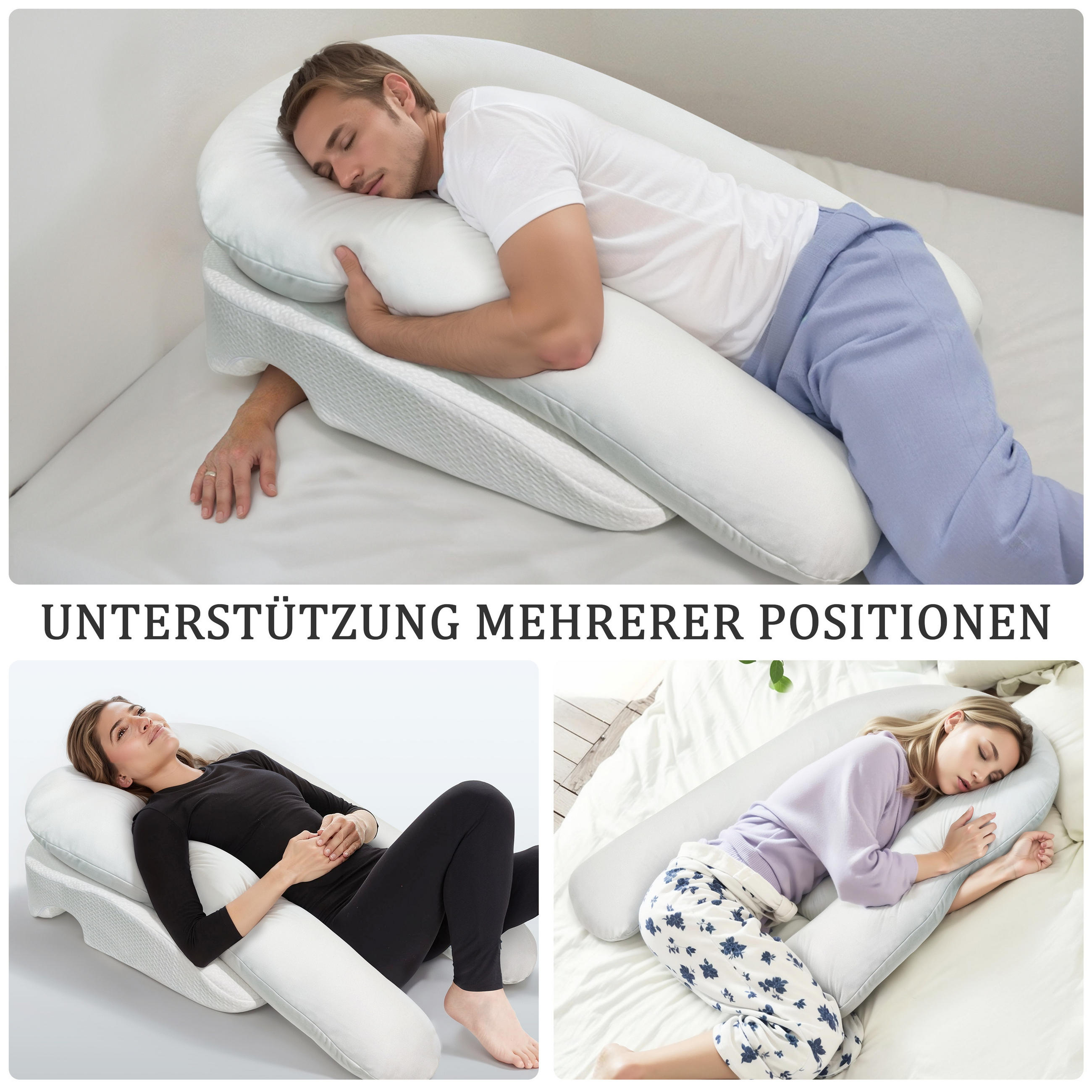 KISSEN mit Armloch 31078 - Weiß, Textil (116/76cm) - Vercart