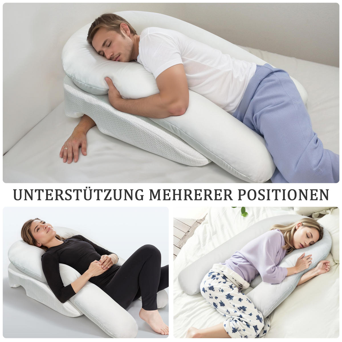 KISSEN mit Armloch 31078 - Weiß, Textil (116/76cm) - Vercart
