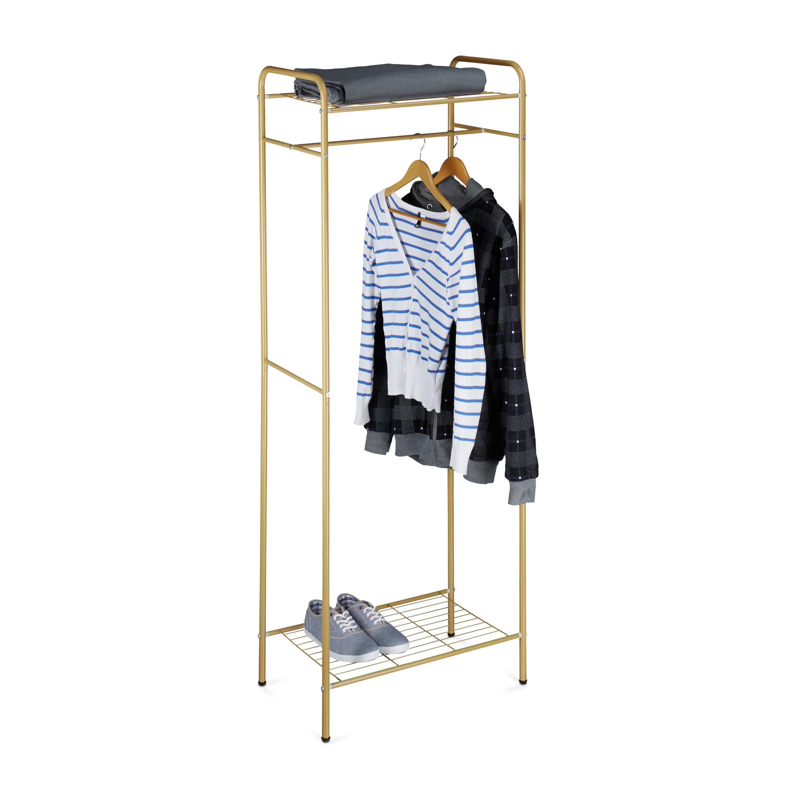 KLEIDERSTÄNDER - Hellbraun, Metall (60.5/166/38cm) - Relaxdays