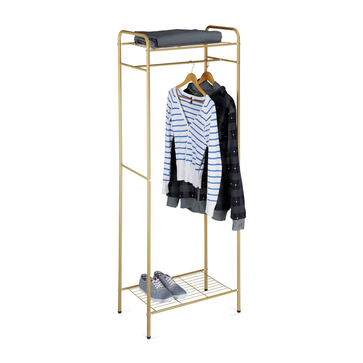 KLEIDERSTÄNDER - Hellbraun, Metall (60.5/166/38cm) - Relaxdays