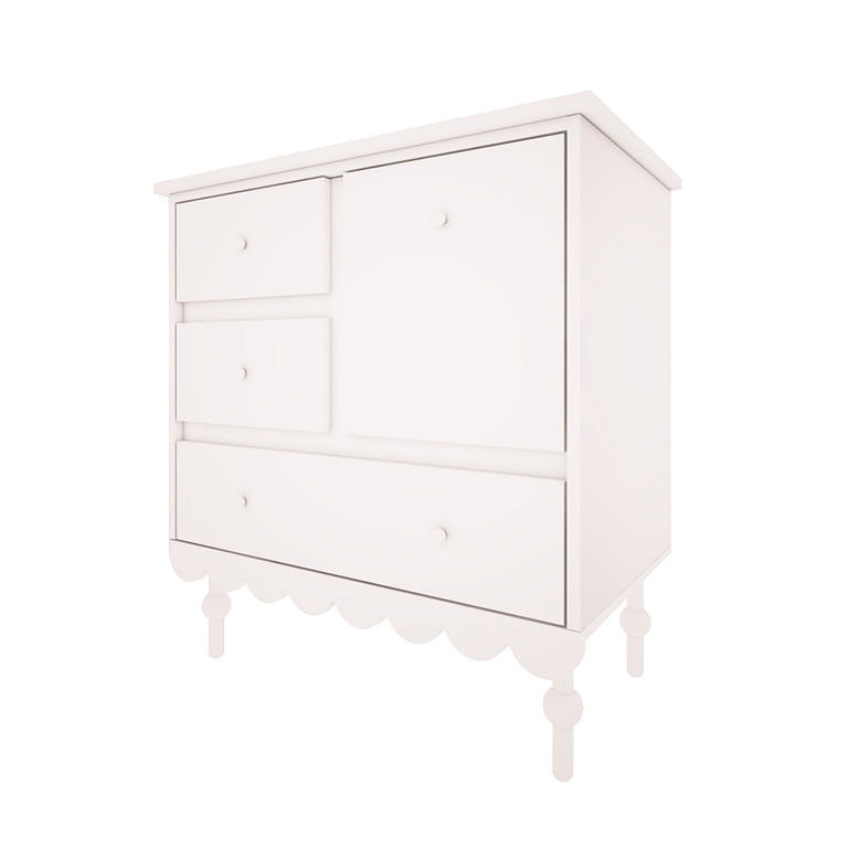 DĚTSKÁ KOMODA Babushka Bílá - bílá, kompozitní dřevo (84/91/50cm) - Petits-meubles