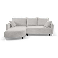 ECKSCHLAFSOFA Sycylia links beige - Beige/Schwarz, Textil (244/165cm) - Beautysofa