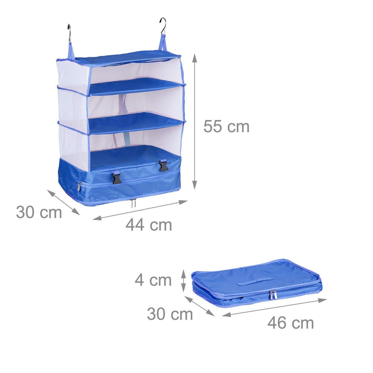GEPÄCK-ORGANIZER - Dunkelblau, Textil/Metall (44/55/30cm) - Relaxdays