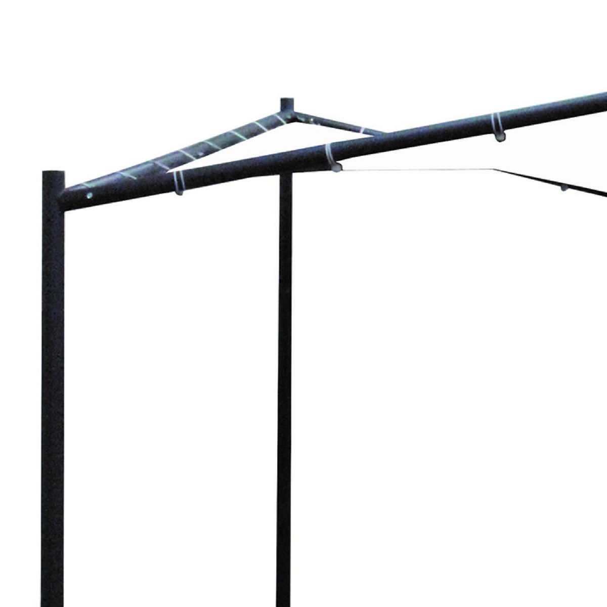 DACHPLANE Redditch - Zeltabdeckung für Walmdachpavillon 4-eckig PVC-beschichtetes Polyester weiß, wasserdicht. BxTxH: 350x350cm - Weiß, Kunststoff (350/0.3/350cm) - TPFGarden