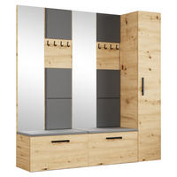 GARDEROBENSCHRANK MODULO 201,2/204/40 cm Modern Garderobe-Set Eiche Artisan - Eiche Artisan/Grau, Holzwerkstoff (201.2/204/40cm) - MASSENO