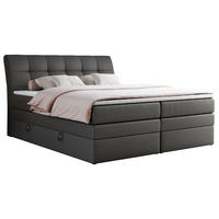 BOXSPRINGBETT GOLD-10 KING 180/200 Dunkelgrau Kunstleder - H3 - Dunkelgrau, Holz/Textil (180/200cm) - MKS
