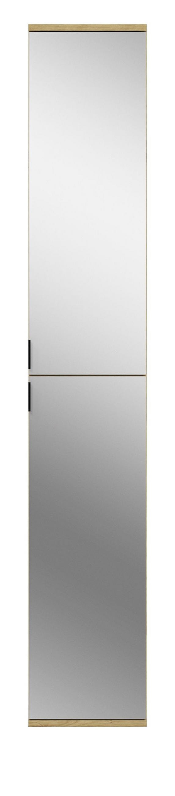 SCHUHSCHRANK Eiche 30 cm, Flurschrank mit Spiegeltüren - Schwarz/Eiche Artisan, Glas/Holzwerkstoff (30/193/34cm) - Inn.Furn