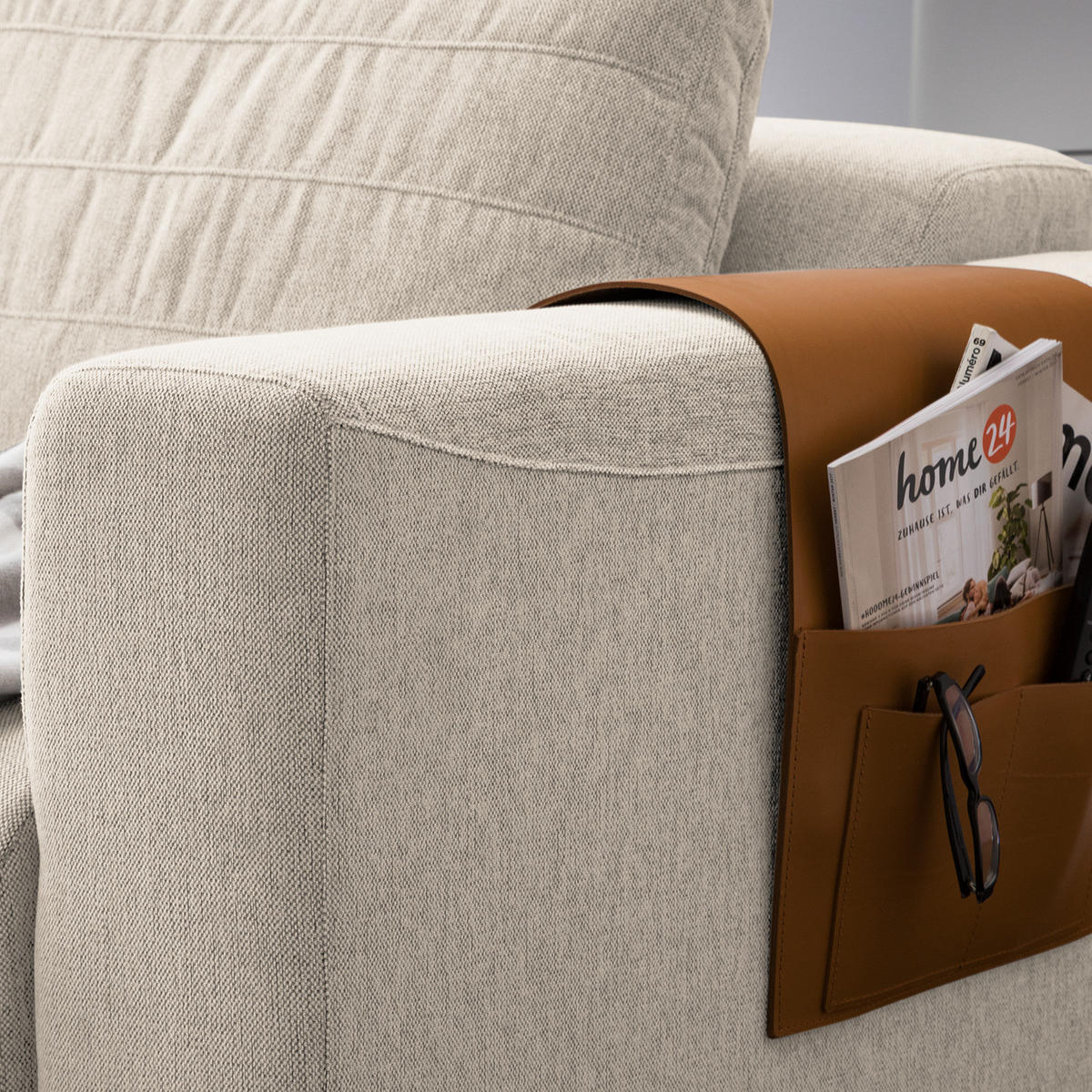 3-SITZER SOFA - Webstoff - Beige, Textil (233/83/100cm) - home24