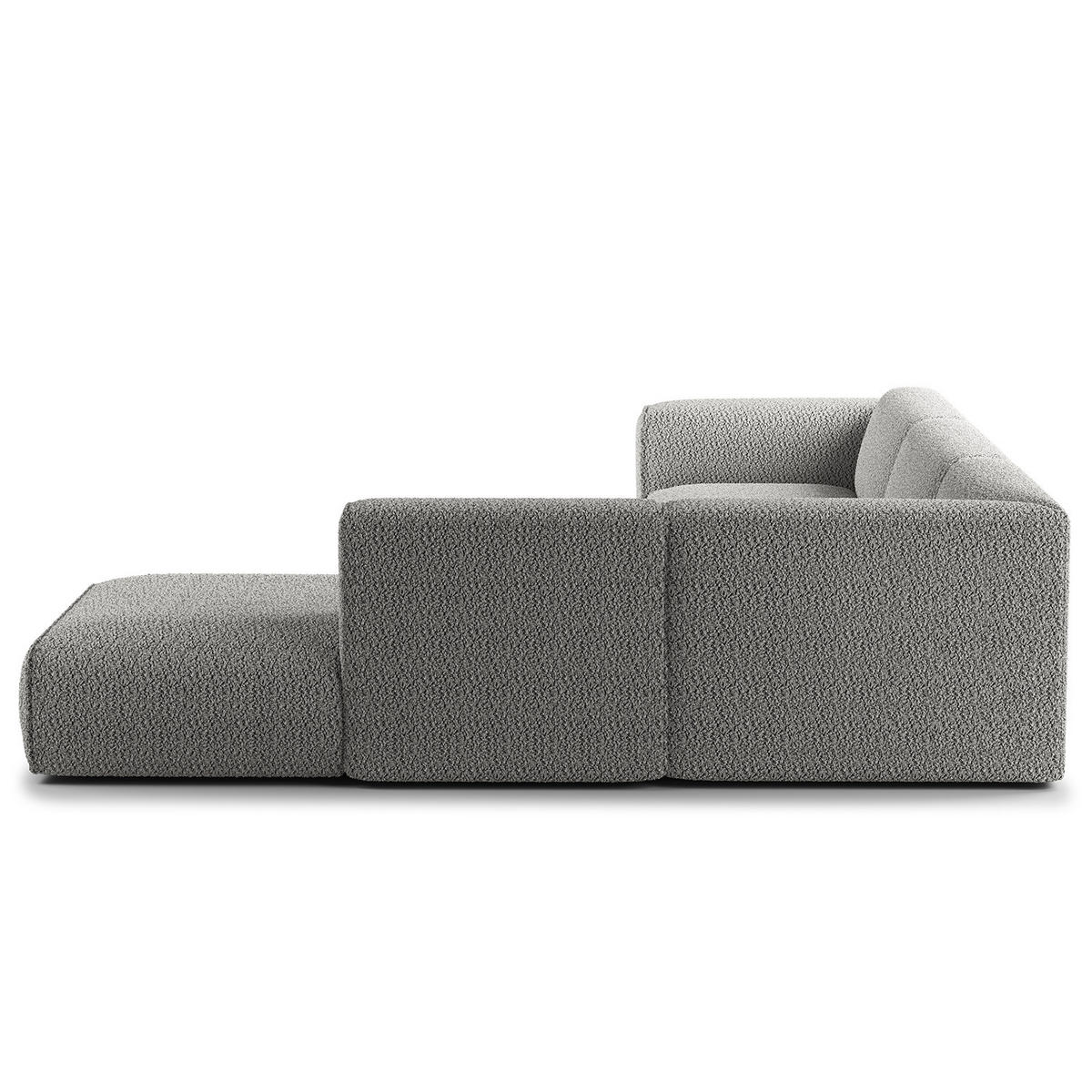 3-SITZER ECKSOFA mit Recamiere - Schwarz/Grau, Kunststoff/Textil (295/231cm) - home24