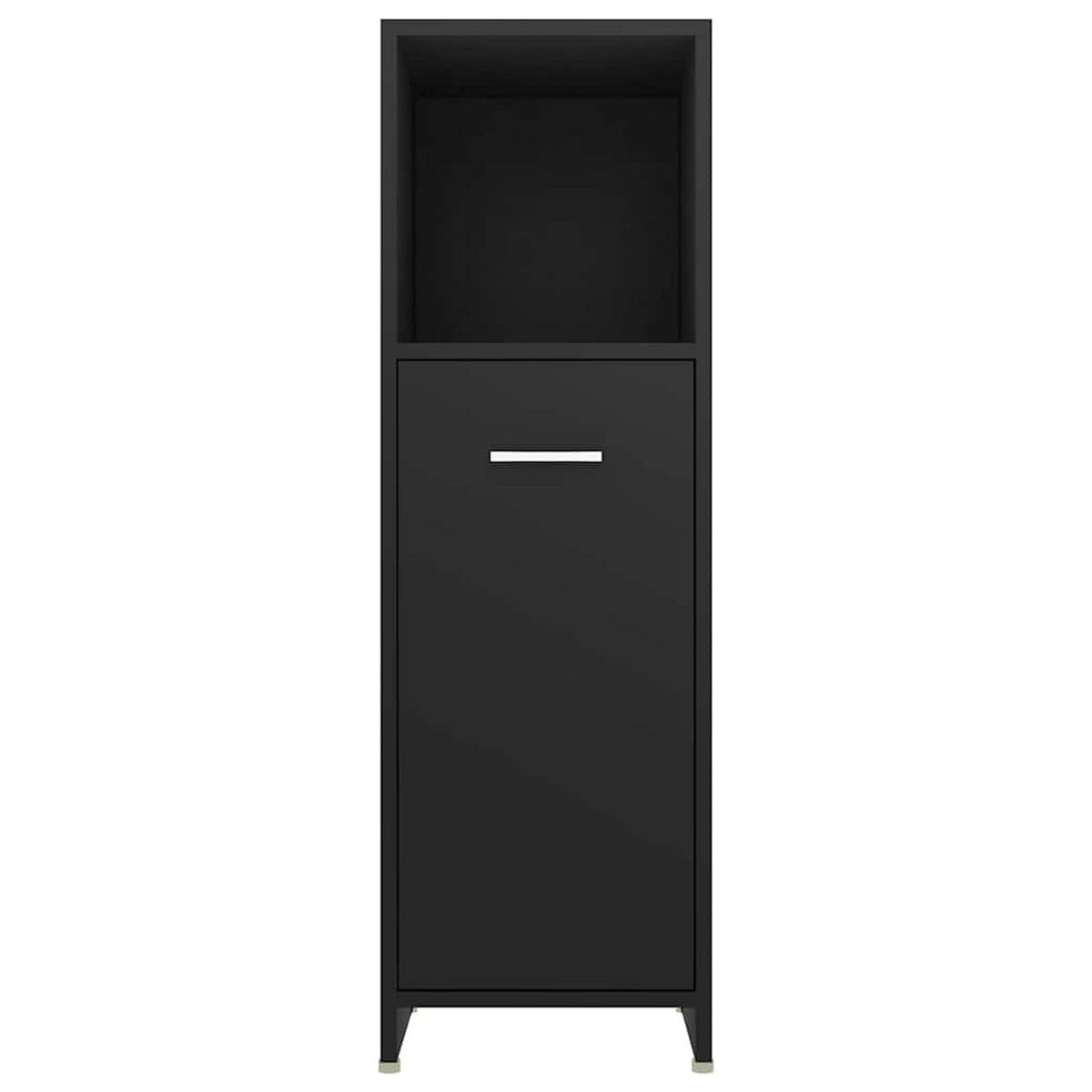 BADEZIMMERSCHRANK Schwarz 30/30/95 Cm Holzwerkstoff - Schwarz, Holzwerkstoff (30/95/30cm) - vidaXL