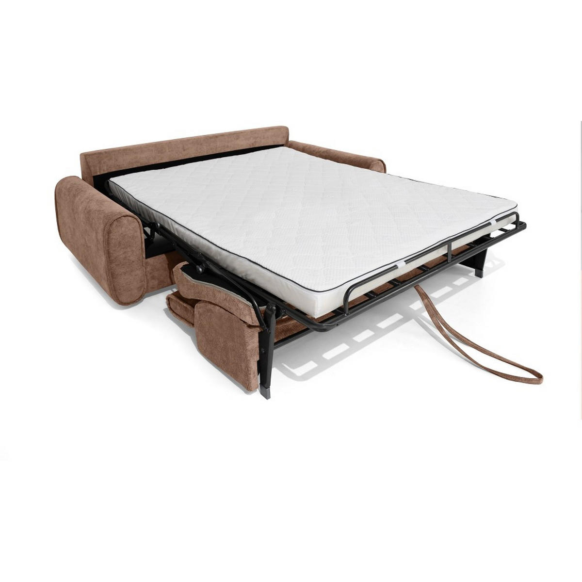 SCHLAFSOFA Pavarti mit italienischem Gestell, 180x195, Hellbraun - Hellbraun/Schwarz, Holzwerkstoff/Textil (234/88/100cm) - Beautysofa