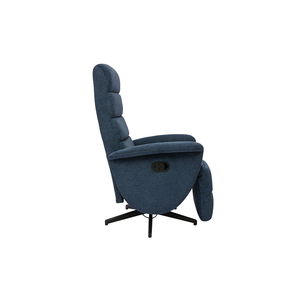 RELAXSESSEL Manuell Dunkelblau Chenillestoff NELSON - Dunkelblau, Textil (75/109/72cm) - Miliboo
