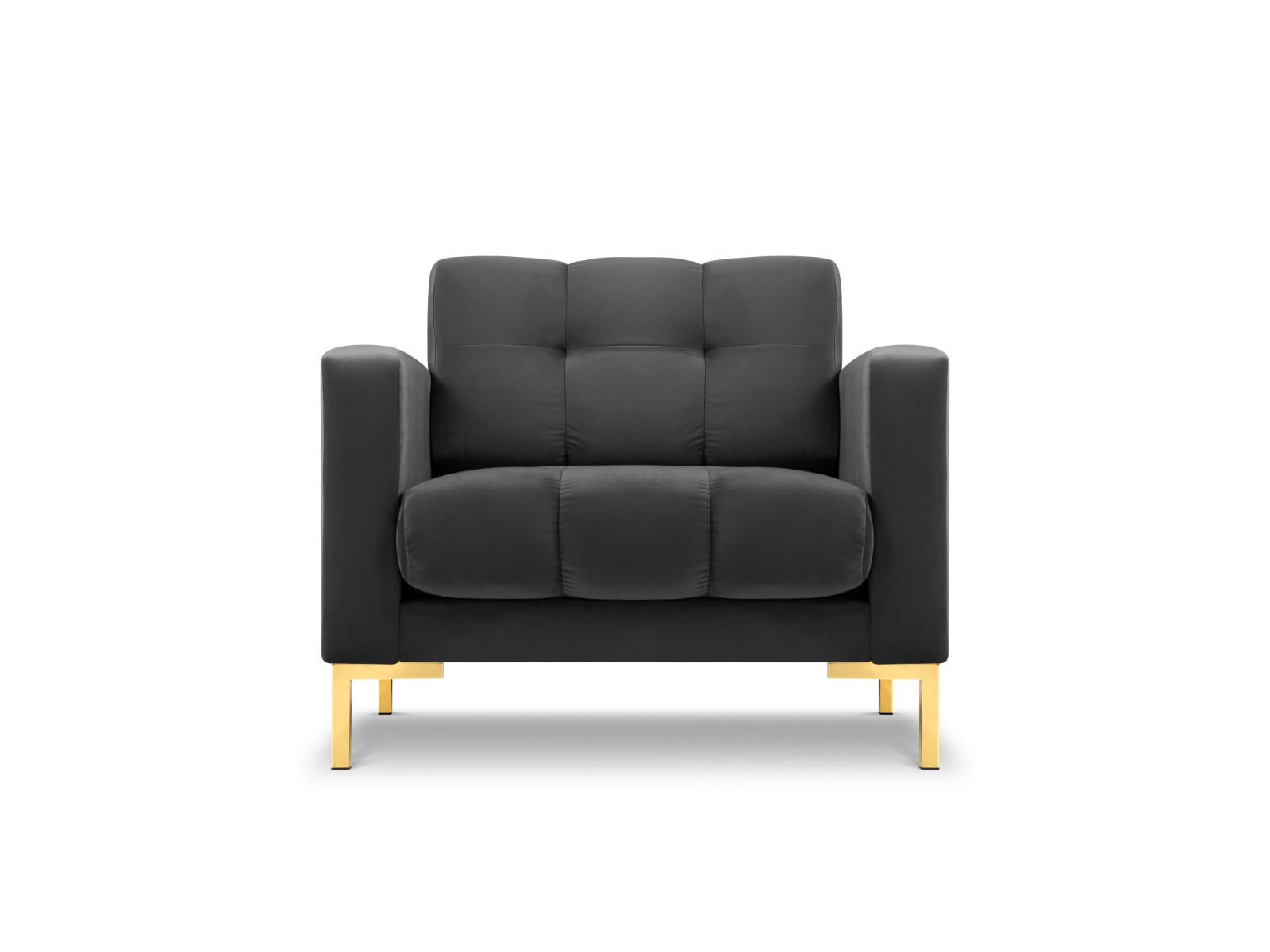 SESSEL Mamaia aus Samt dunkelgrau - Dunkelgrau, Textil (92/75/87cm) - Micadoni
