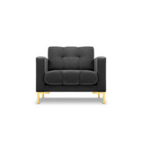 SESSEL Mamaia aus Samt dunkelgrau - Dunkelgrau, Textil (92/75/87cm) - Micadoni