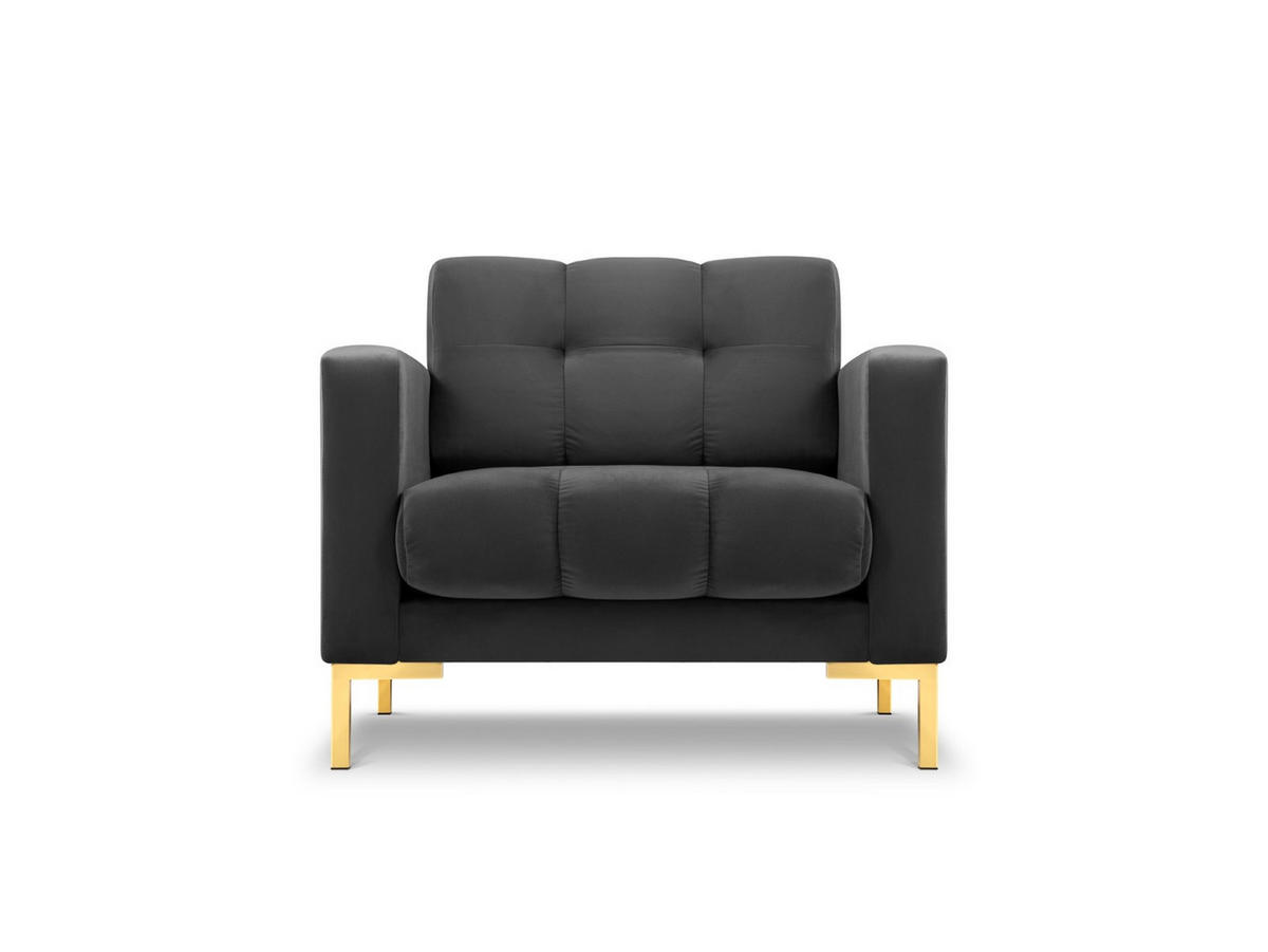 SESSEL Mamaia aus Samt dunkelgrau - Dunkelgrau, Textil (92/75/87cm) - Micadoni