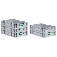EUROBOX 5x Nextgen Color 12x40x60cm 23 Liter Griffe Grün Geschlossen - Grün, Kunststoff (40/12/60cm) - PROREGAL