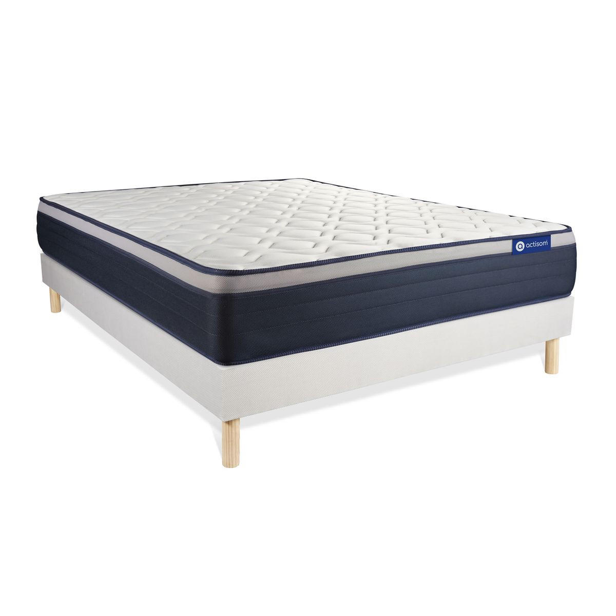 BETT Actimemo max Memory-Schaum 135 x 190 cm h3 - Kit Bettgestell Weiß - Beige/Weiß, Karton/Holz (135/190cm) - ACTISOM