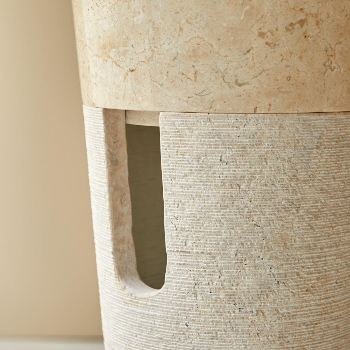 WASCHBECKEN Koni Beige aus Marmor - Beige, Stein (40/90/40cm) - Tikamoon