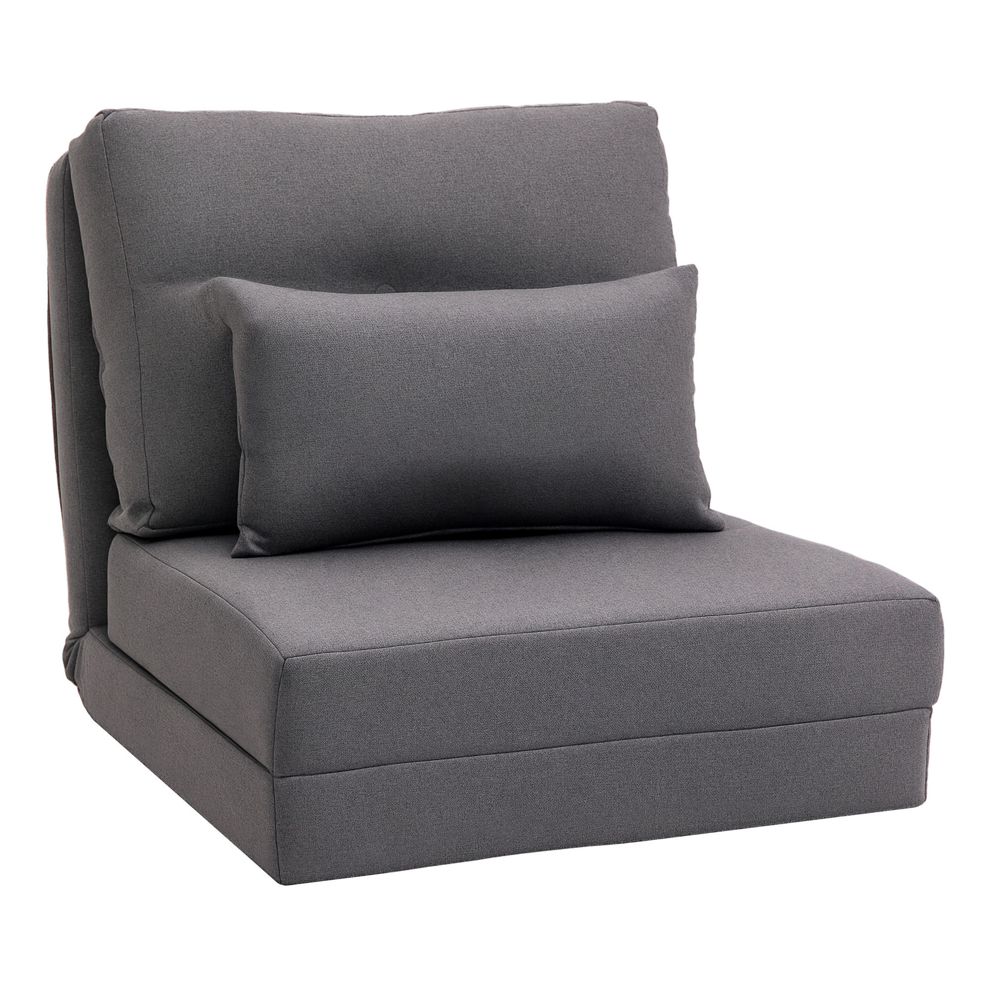 SCHLAFSESSEL DE-08213 2-in-1 mit abnehmbarem Kissen Dunkelgrau - Dunkelgrau, Metall (60/56/80cm) - ComfortXL