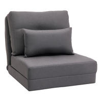 SCHLAFSESSEL DE-08213 2-in-1 mit abnehmbarem Kissen Dunkelgrau - Dunkelgrau, Metall (60/56/80cm) - ComfortXL