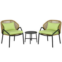 GARTENMÖBEL Set, PE Rattan, Grün - Grün, Kunststoff - Outsunny