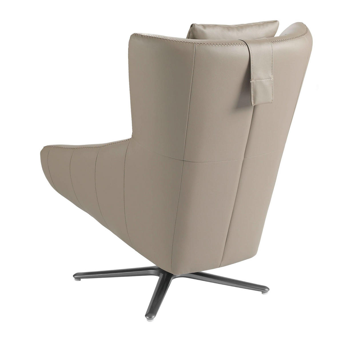 NERZFARBENER Öko-Leder-Drehsessel 76/90/100 cm - Grau, Textil (76/100/90cm) - ANGEL CERDA