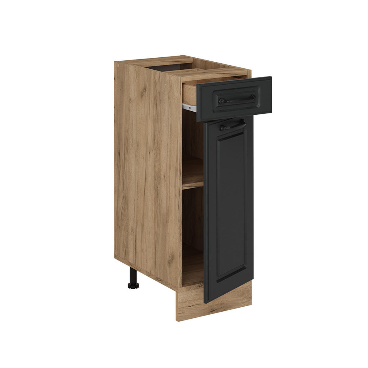 KÜCHENUNTERSCHRANK R-Line Anthrazit Landhaus 30 cm , AP Anthrazit - Honigeiche/Anthrazit, Holzwerkstoff (30/81.6/60cm) - Vicco
