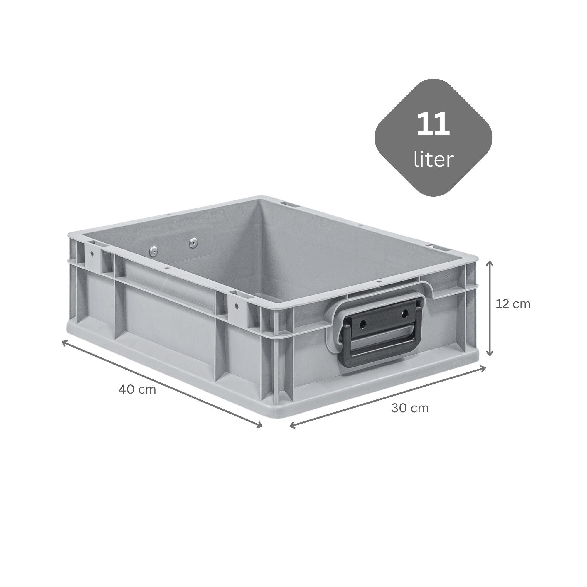 EUROBOX Nextgen Portable Duo 12x30x40cm 11 Liter - Grau, Kunststoff (30/12/40cm) - PROREGAL
