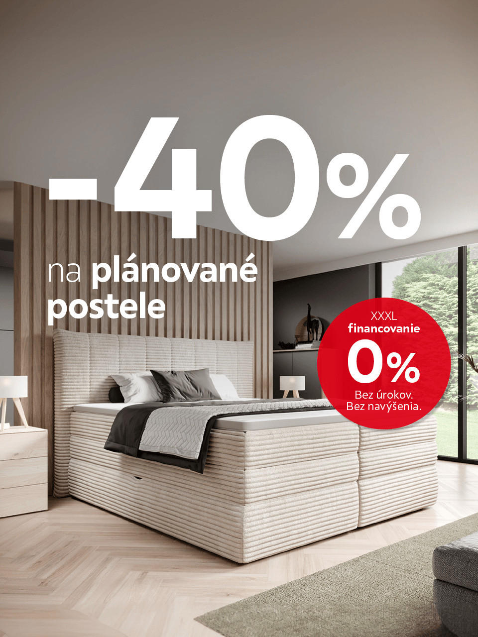 Zľava 40 % na plánované postele