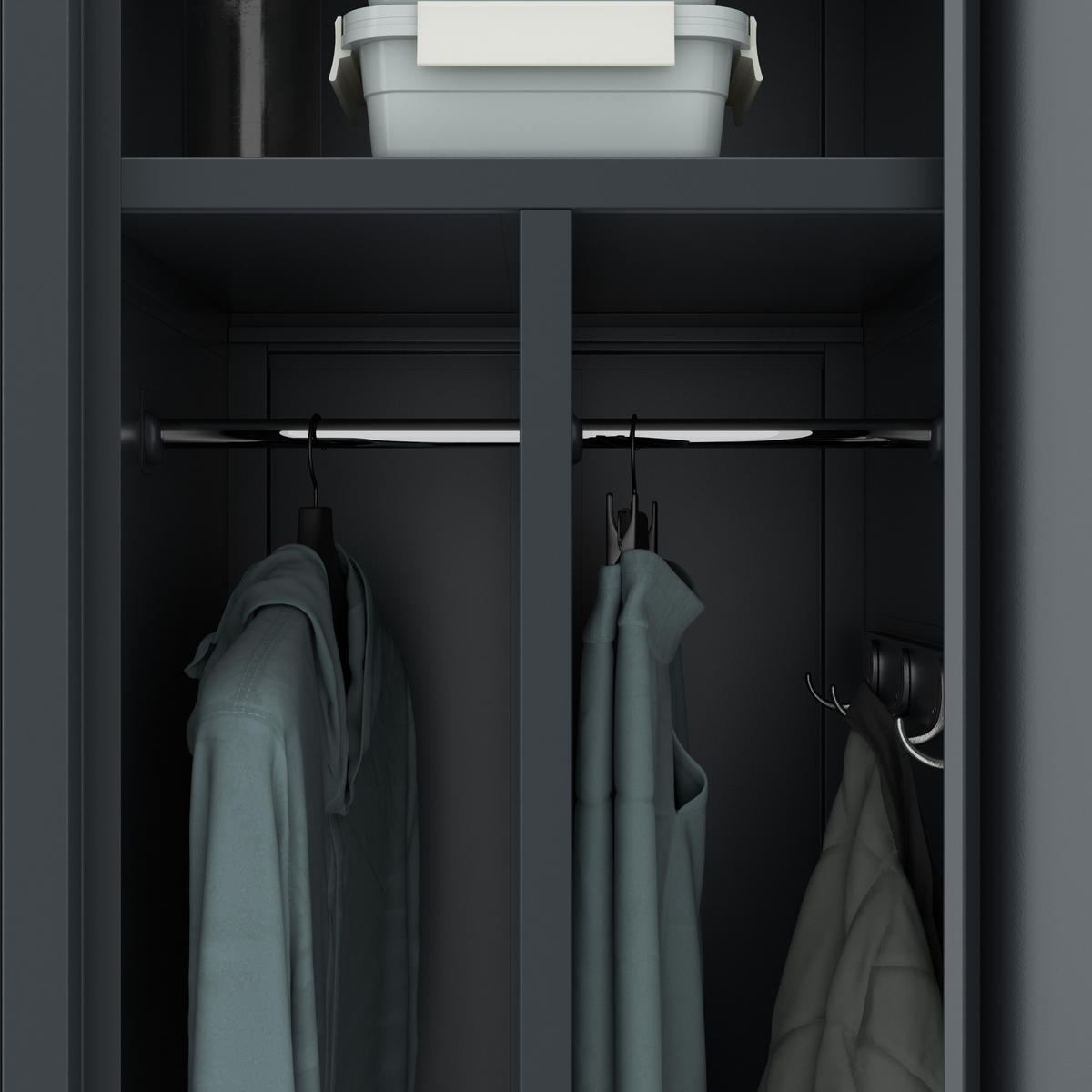 METALL-ARBEITSSCHRANK KACPER D600 - Anthrazit, Metall (80/180/60cm)