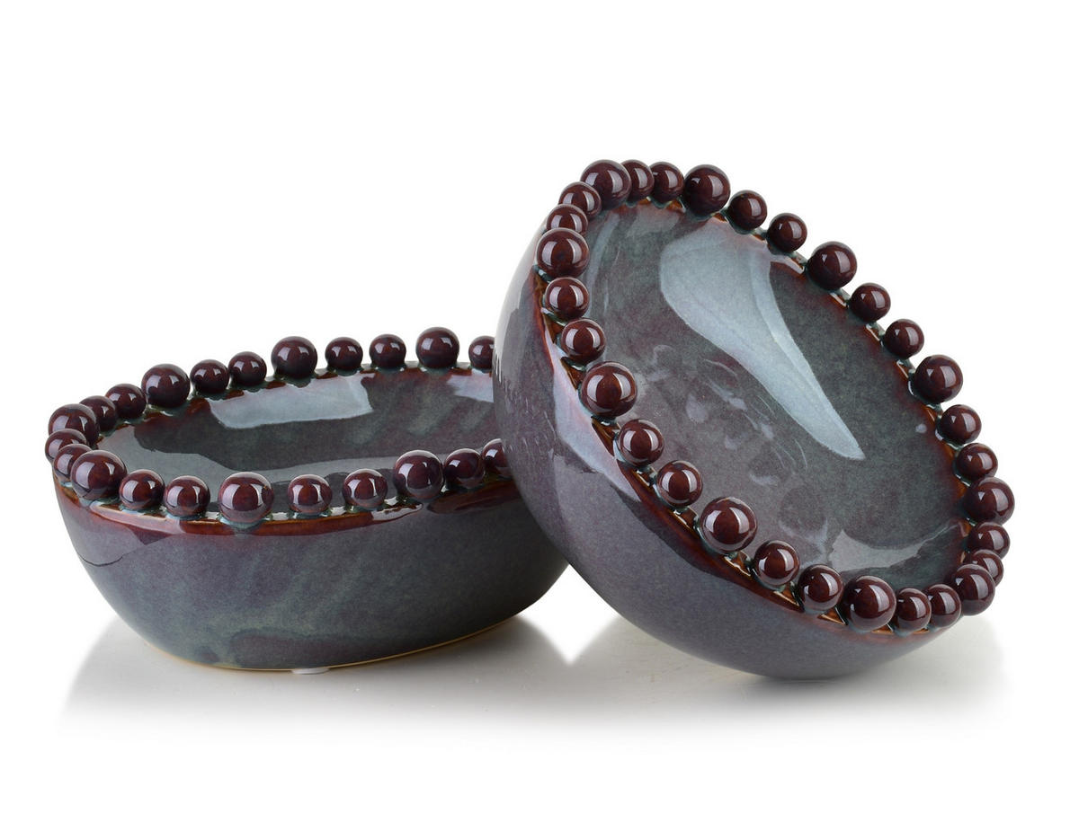 DEKOSCHALE Yarine grau 22/17/8 cm Keramik - Bronzefarben, Keramik (8cm) - Mondex