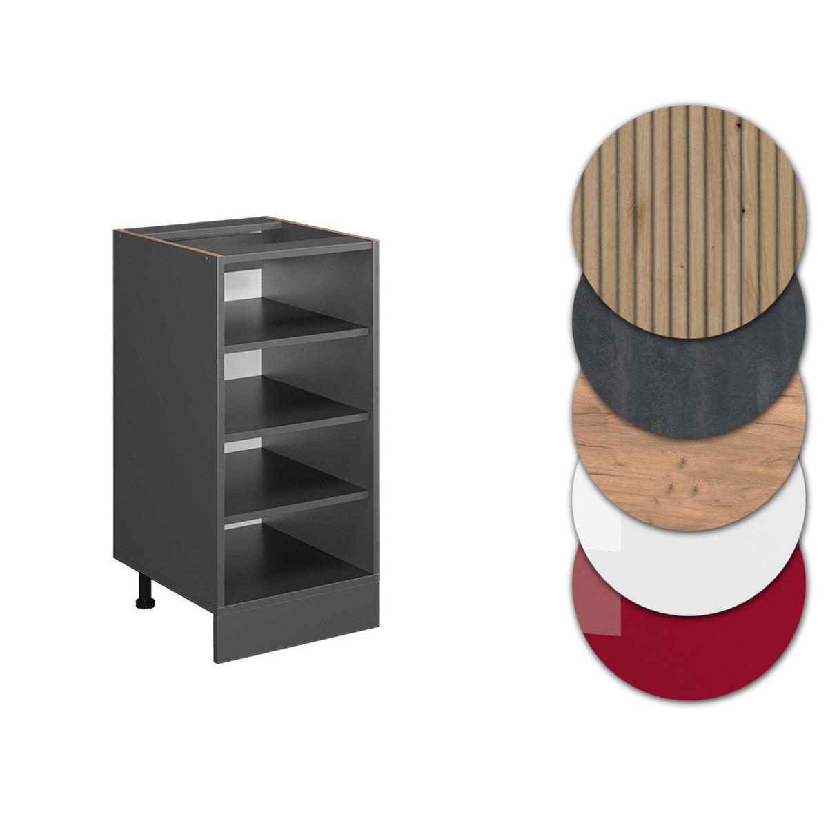 KUCHYŇSKÁ POLIČKA R-Line Antracit - antracitová, kompozitní dřevo (40/81.6/60cm) - Vicco