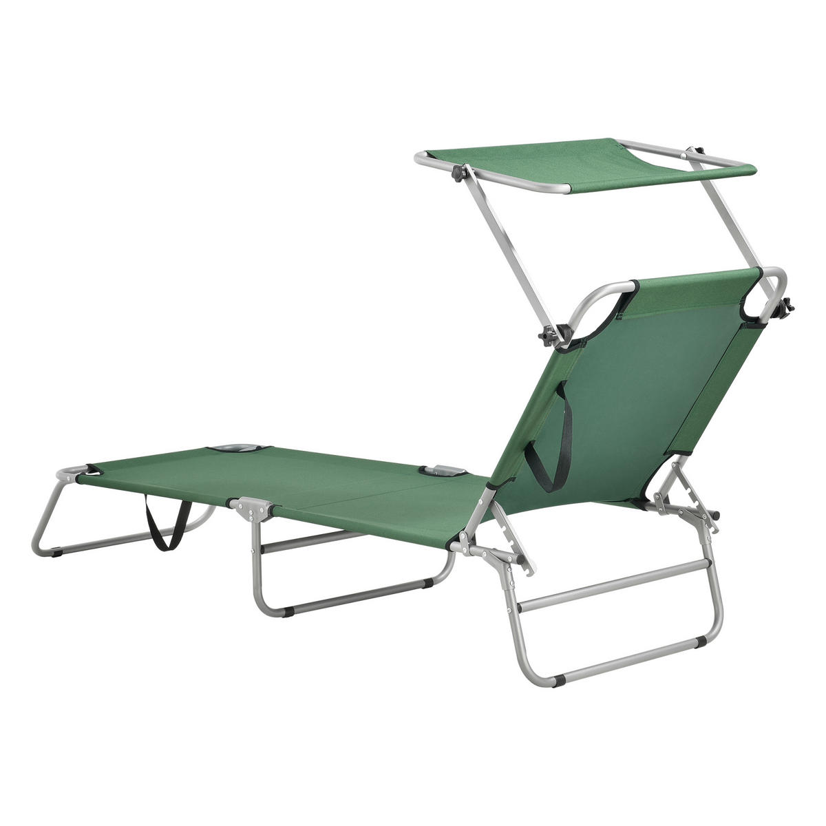 SONNENLIEGE-SET 2 TLG. Argozelo - Dunkelgrün, Metall (186/24/55cm) - casa.pro