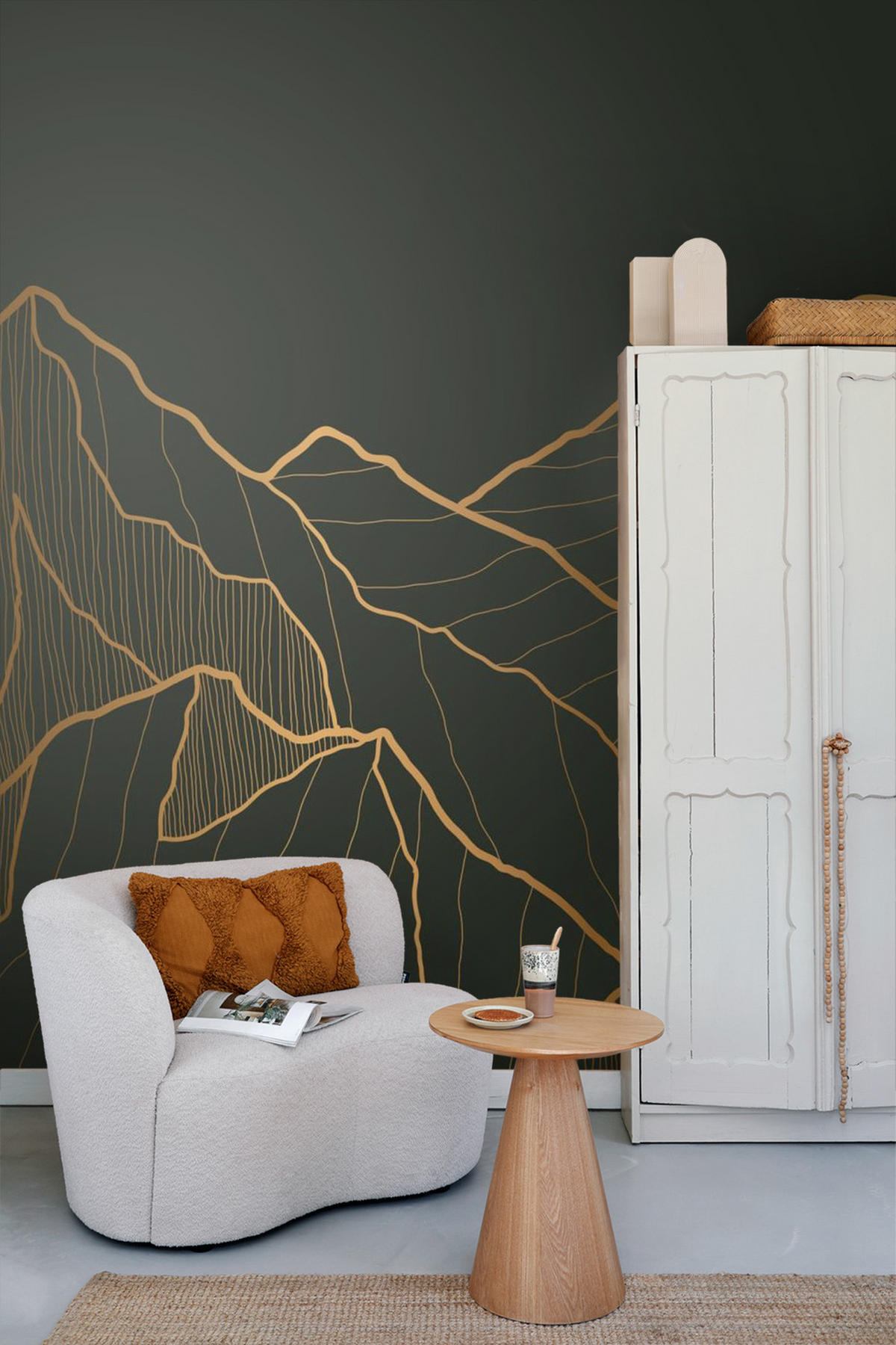 FOTOTAPETE Berglandschaft 375 x 270 cm - Schwarz, Papier (375/270cm) - Sanders & Sanders