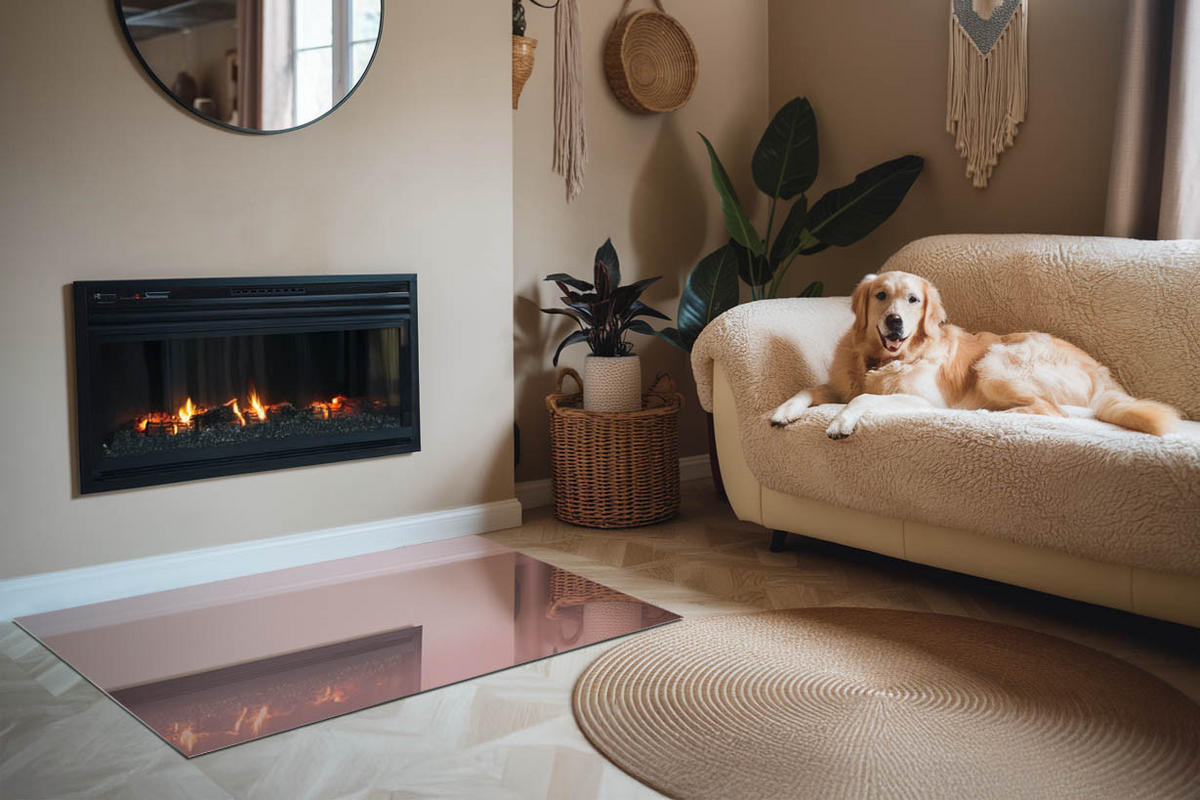 GLASPLATTE für Kamin 120x80 cm - Pink, Glas (120/80/0.4cm) - TULUP