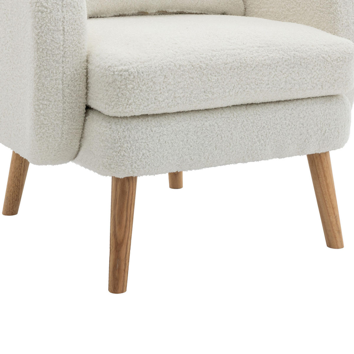 SESSEL 71/72/71 cm Weiß aus Teddy mit Rückenkissen - Weiß, Textil (72/71/71cm) - OKMYHOME