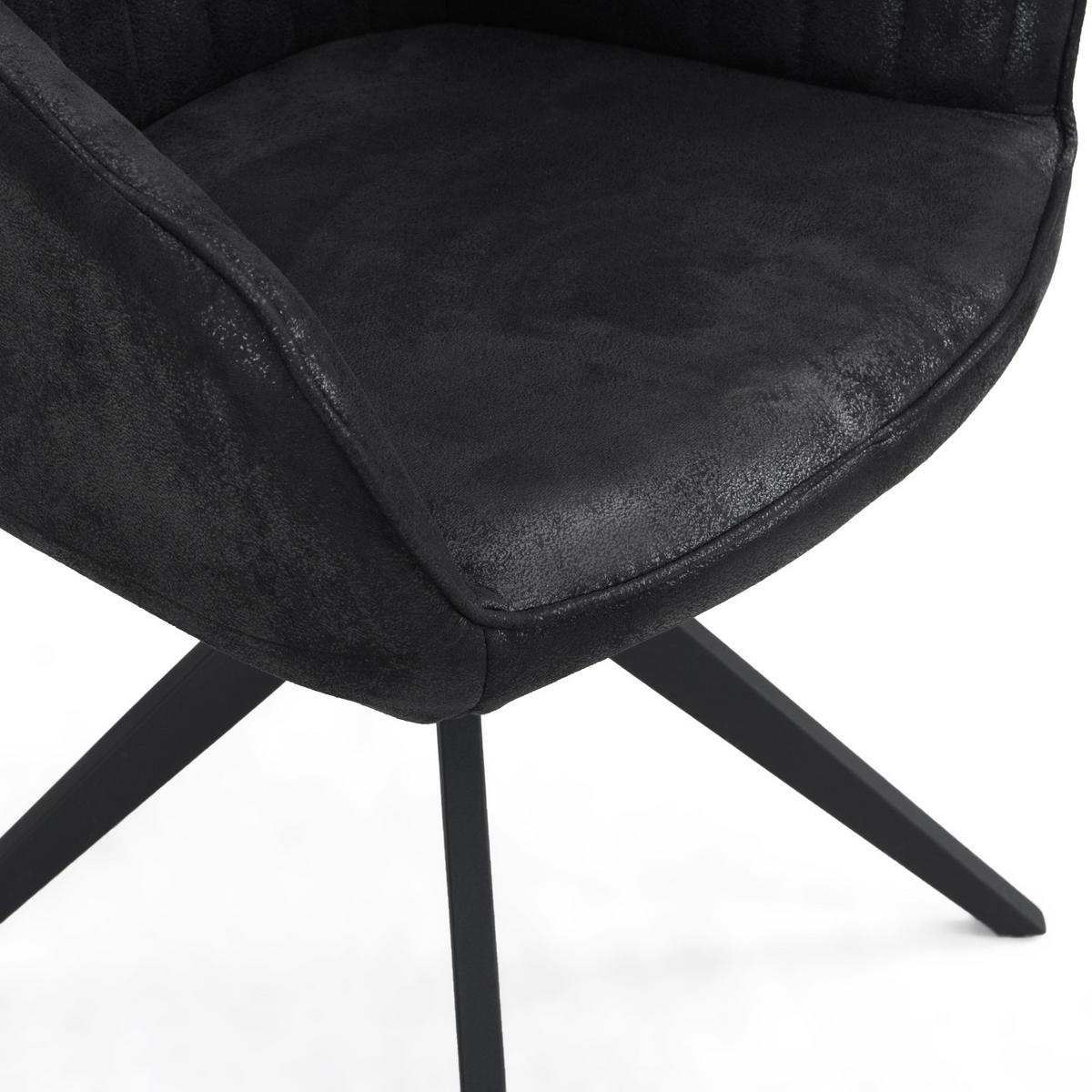 ARMLEHNSTUHL ARVIT Schwarz - Schwarz, Textil/Metall (57/81/62cm) - B&D Home