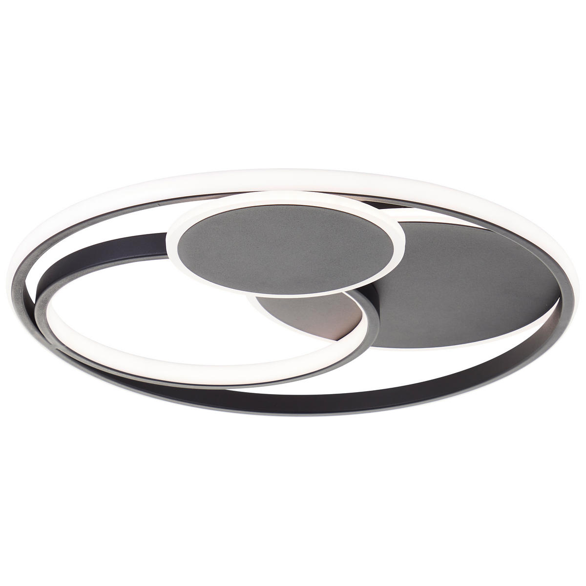 DECKENLEUCHTE Runda G99371/76 - Schwarz, Metall (50/50/7cm) - Brilliant