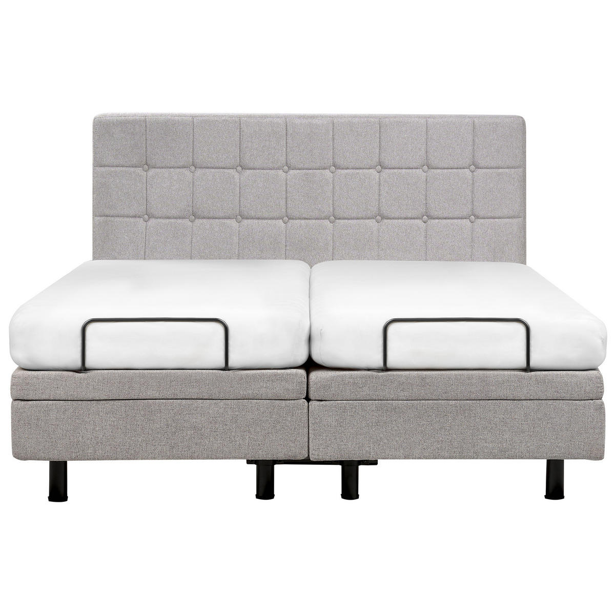 POLSTERBETT verstellbar 180x200 cm Grau Duke - Hellgrau, Textil (180/200cm) - Beliani