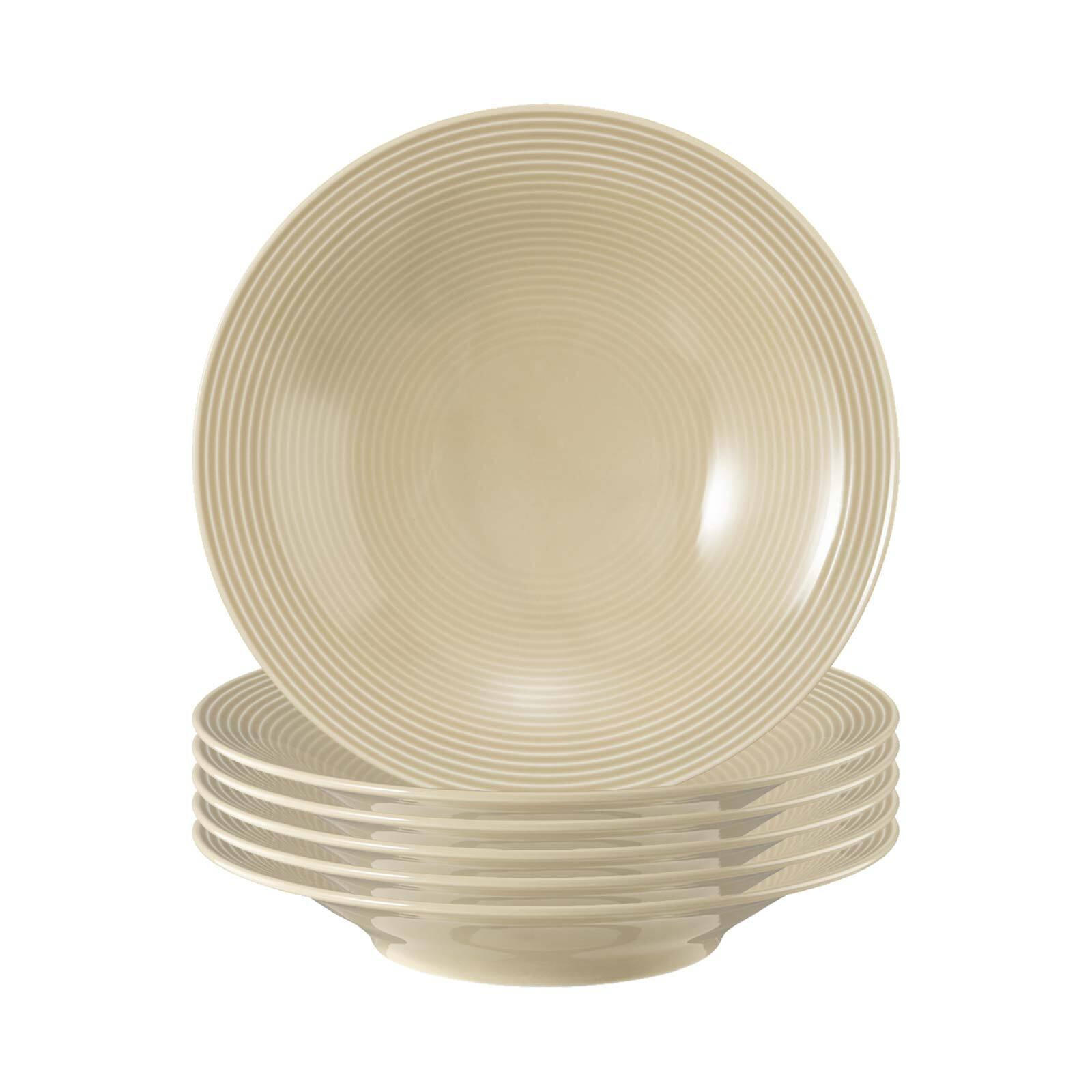 SUPPENTELLER Beat Color Glaze Sandbeige ø 22,5 cm 6er Set - Beige, Keramik (22.5cm) - Seltmann Weiden